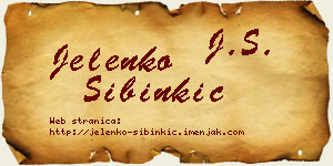 Jelenko Sibinkić vizit kartica